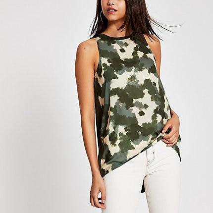 River Island Womens Camo Tank Top