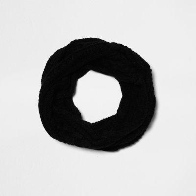 River Island Mensblack Twist Knit Snood
