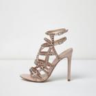 River Island Womens Silver Embellished Strappy Heels