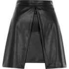 River Island Womens Faux Leather Front Split Mini Skirt