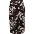 River Island Womens Embroidered Sequin Pencil Skirt