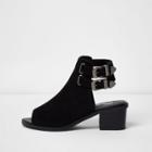 River Island Womens Suede Western Style Peep Toe Shoe Boot