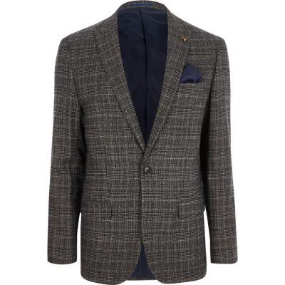 River Island Mens Heritage Check Slim Fit Suit Jacket
