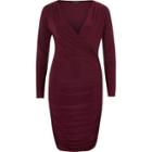 River Island Womens Plum Ruched Long Sleeve Bodycon Dress