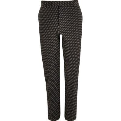River Island Mens Geometric Print Jacquard Suit Pants