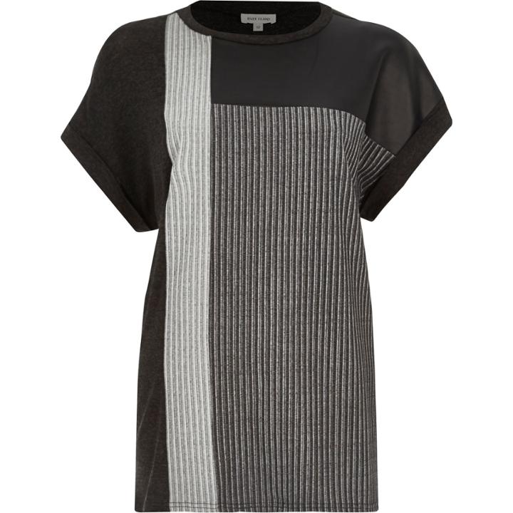 River Island Womens Color Block Ribbed T-shirt