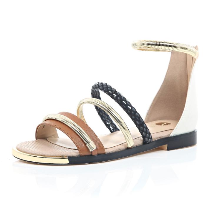 River Island Womens Snake Print Strap Gladiator Sandals