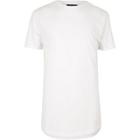 River Island Mens White Curved Hem Longline T-shirt