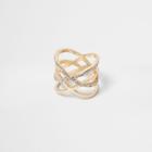 River Island Womens Gold Tone Double Kiss Ring