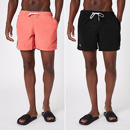 River Island Mens And Coral Swim Trunks 2 Pack