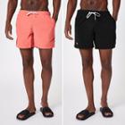 River Island Mens And Coral Swim Trunks 2 Pack