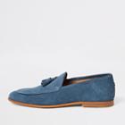 River Island Mens Suede Wasp Embroidered Loafers