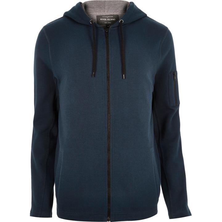 River Island Mensdark Zip Through Hoody