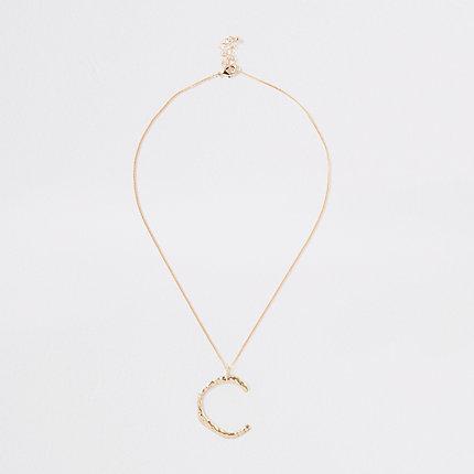 River Island Womens Gold Tone Large Initial 'c' Necklace
