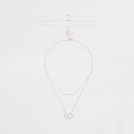 River Island Womens Silver Tone Interlinked Choker Multipack