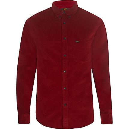 River Island Mens Lee Long Sleeve Cord Shirt