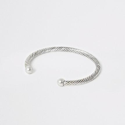 River Island Mens Silver Tone Cuff Bracelet