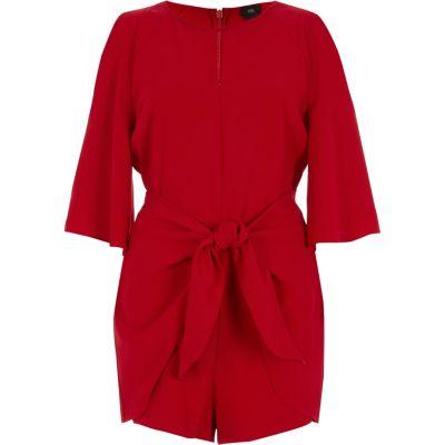 River Island Womens Cold Shoulder Tie Front Romper