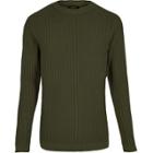 River Island Mens Ribbed Slim Fit Sweater