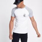 River Island Mens White Muscle Fit Contrast T-shirt