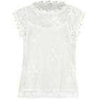 River Island Womens White Floral Lace Cap Sleeve Top