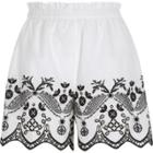 River Island Womens White Floral Embroidered Shorts