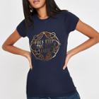 River Island Womens 'vous Etes' Gold Foil T-shirt