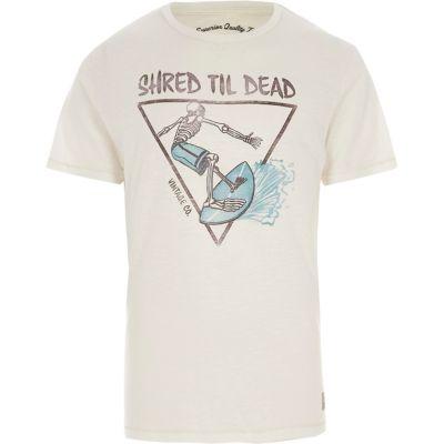 River Island Mens White Jack And Jones Vintage Skeleton T-shirt