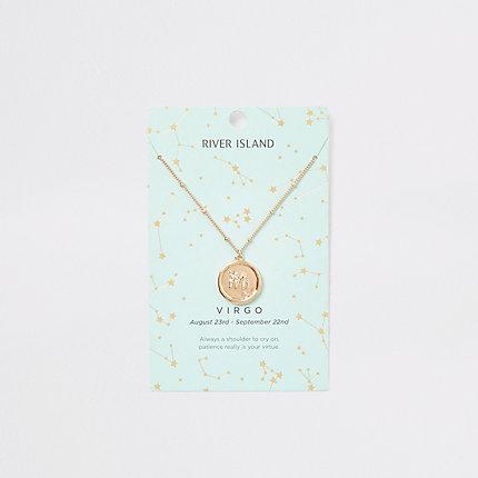 River Island Womens Virgo Zodiac Sign Gold Colour Necklace