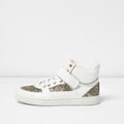 River Island Womens White Glitter Panel Hi Tops