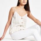 River Island Womens Stripe Button Front Tank Top