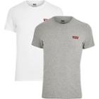 Mens Levi's White Logo Slim Fit T-shirts 2 Pack