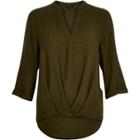 River Island Womens Wrap Front V-neck Blouse