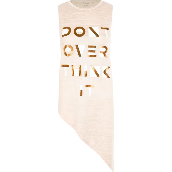 River Island Womens Don't Over Think It Tank Top