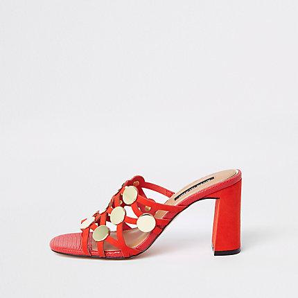 River Island Womens Circle Caged Block Heel Sandals