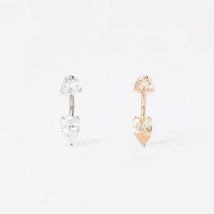 River Island Womens Rhinestone Tear Drop Belly Bar Multipack