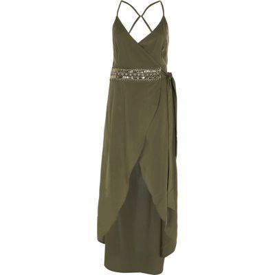 River Island Womens Embellished Wrap Maxi Beach Dress