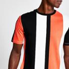 River Island Mens White Colour Block Stripe T-shirt