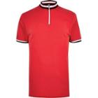 River Island Mensred Slim Fit Turtle Neck Polo Shirt