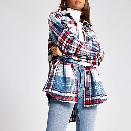 River Island Womens Check Embellished Overshirt