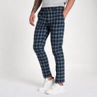 River Island Mens Check Print Skinny Smart Pants