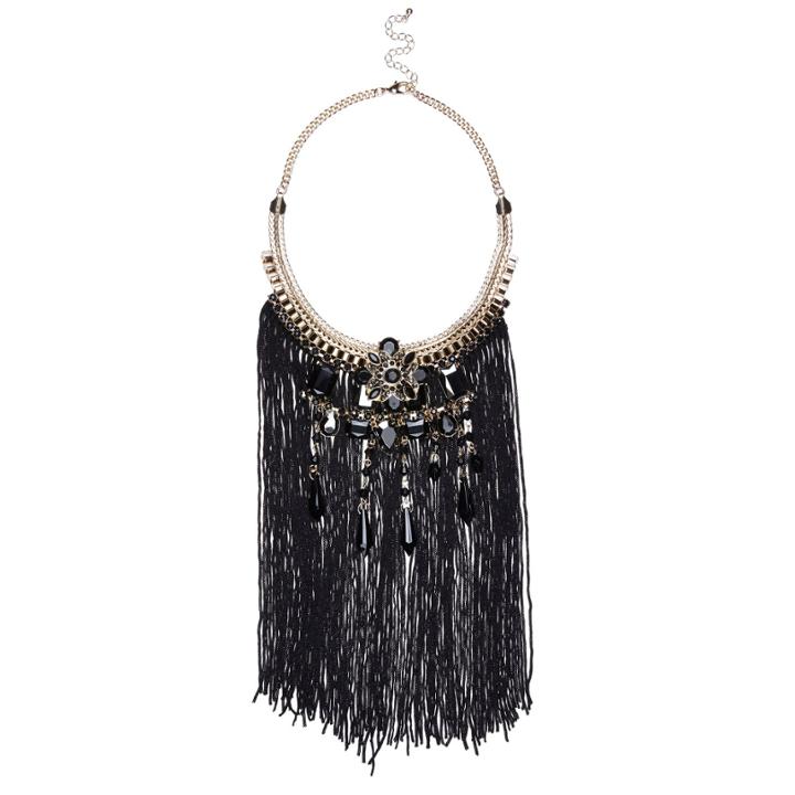 River Island Womens Long Tassel Statement Necklace