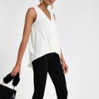 River Island Womens Wrap Tuck Front Sleeveless Blouse
