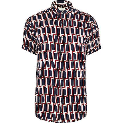 River Island Mens Big And Tall Geo Print Shirt