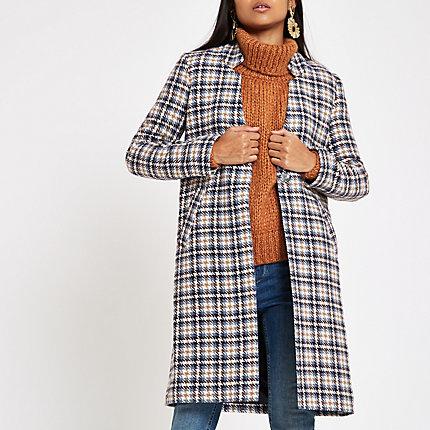 River Island Womens Petite Check Tailored Coat