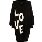 River Island Womens 'love' V Neck Sweater Dress
