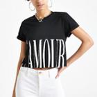 River Island Womens 'l'amour' Printed Crop T-shirt