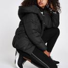 River Island Womens Asymmetric Zip Hooded Puffer Jacket