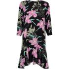 River Island Womens Floral Frill Hem Tie Back Swing Dress