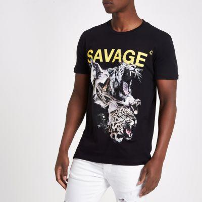 River Island Mens Criminal Damage 'savage' Print T-shirt